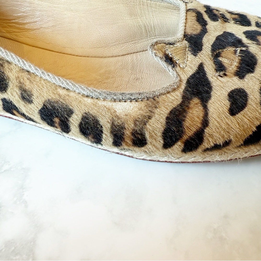 Charlotte Olympia Leopard-Print Calf Hair Kitty Flats 42/11 - Picture 9 of 9